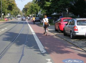 Radfahrstreifen in der Wachmannstraße